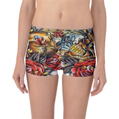 Flower Art Traditional Boyleg Bikini Bottoms by BangZart