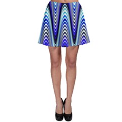 Waves Blue Skater Skirt by Colorfulart23