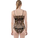 Cute Persian Catface In Closeup Cut Out Top Tankini Set View2