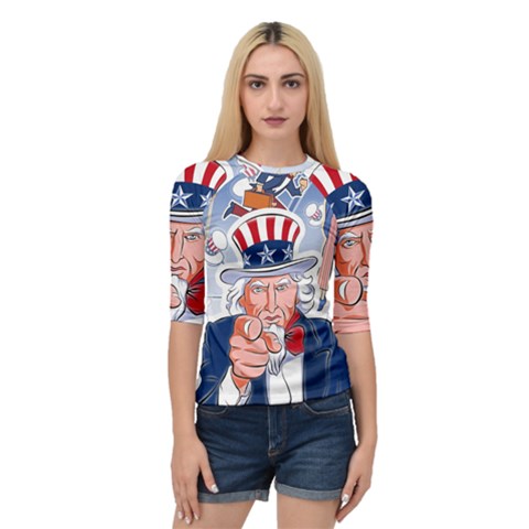 Independence Day United States Of America Quarter Sleeve Tee by BangZart