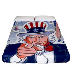 Independence Day United States Of America Fitted Sheet (california King Size) by BangZart