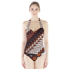 Traditional Batik Sarong Halter Swimsuit by BangZart