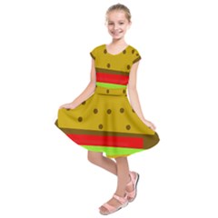 Hamburger Food Fast Food Burger Kids  Short Sleeve Dress by Nexatart