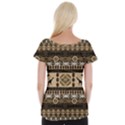 Giraffe African Vector Pattern Cap Sleeve Tops View2