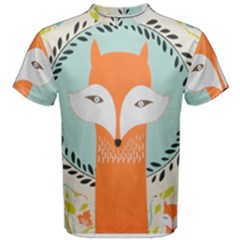 Foxy Fox Canvas Art Print Traditional Men s Cotton Tee by BangZart