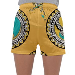 Madhubani Fish Indian Ethnic Pattern Sleepwear Shorts by BangZart