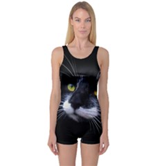 Face Black Cat One Piece Boyleg Swimsuit by BangZart