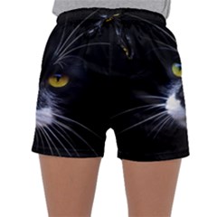 Face Black Cat Sleepwear Shorts by BangZart