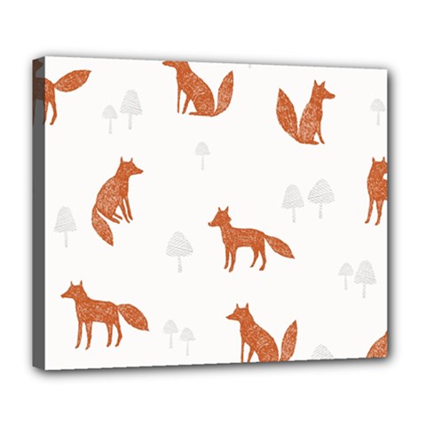 Fox Animal Wild Pattern Deluxe Canvas 24  X 20   by BangZart