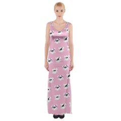 Girly Girlie Punk Skull Maxi Thigh Split Dress by BangZart