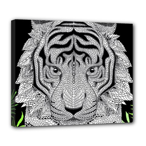 Tiger Head Deluxe Canvas 24  X 20   by BangZart