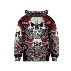 Skull Tribal Kids  Pullover Hoodie by Valentinaart