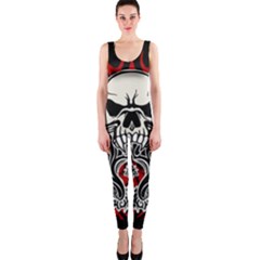 Skull Tribal Onepiece Catsuit by Valentinaart