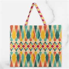 Festive Pattern Zipper Large Tote Bag by linceazul