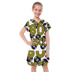  80s Disco Vinyl Records Kids  Drop Waist Dress by Valentinaart