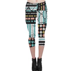 Distressed Pattern Capri Leggings  by linceazul