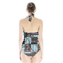 Distressed Pattern Halter Swimsuit View2