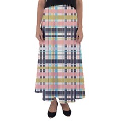 Plaid Pattern Flared Maxi Skirt by linceazul