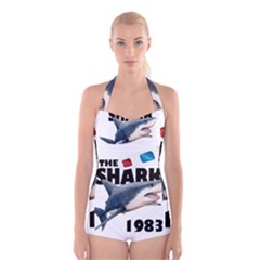 The Shark Movie Boyleg Halter Swimsuit  by Valentinaart