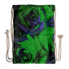 Roses Vi Drawstring Bag (large) by markiart