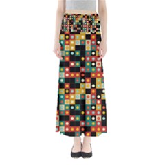 Colors On Black Full Length Maxi Skirt by linceazul