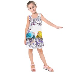 Flowers Floral Flowery Spring Kids  Sleeveless Dress by Nexatart