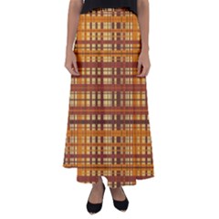 Plaid Pattern Flared Maxi Skirt by linceazul