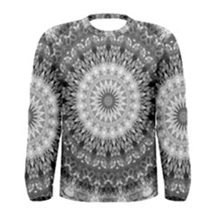 Feeling Softly Black White Mandala Men s Long Sleeve Tee by designworld65