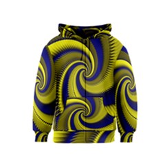 Blue Gold Dragon Spiral Kids  Zipper Hoodie by designworld65