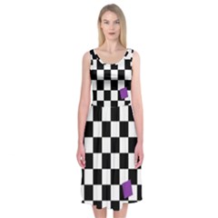 Dropout Purple Check Midi Sleeveless Dress by designworld65