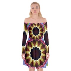 Love Energy Mandala Off Shoulder Skater Dress