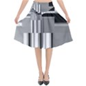 Black And White Endless Window Flared Midi Skirt View1