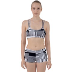 Black And White Endless Window Women s Sports Set by designworld65