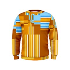 Endless Window Blue Gold Kids  Sweatshirt by designworld65