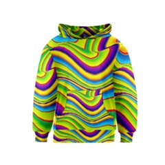 Summer Wave Colors Kids  Pullover Hoodie by designworld65