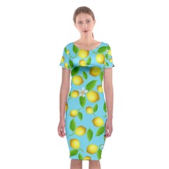 Lemon Pattern Classic Short Sleeve Midi Dress by Valentinaart