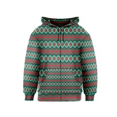 Ethnic Geometric Pattern Kids  Zipper Hoodie by linceazul