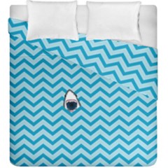 Chevron Shark Pattern Duvet Cover Double Side (king Size) by emilyzragz