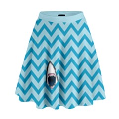 Chevron Shark Pattern High Waist Skirt by emilyzragz