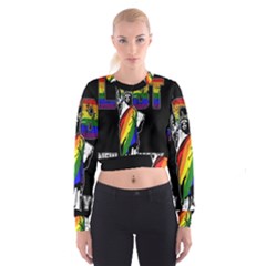 Lgbt New York Cropped Sweatshirt by Valentinaart