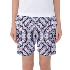 Futuristic Geometric Pattern  Women s Basketball Shorts by dflcprintsclothing