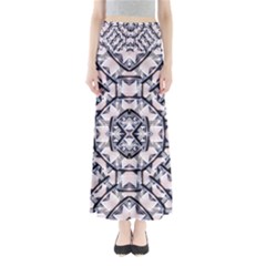 Futuristic Geometric Pattern  Full Length Maxi Skirt by dflcprintsclothing