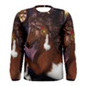 Steampunk Wonderful Wild Horse With Clocks And Gears Men s Long Sleeve Tee View1