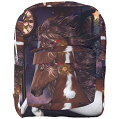 Steampunk Wonderful Wild Horse With Clocks And Gears Full Print Backpack by FantasyWorld7