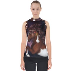 Steampunk Wonderful Wild Horse With Clocks And Gears Shell Top by FantasyWorld7