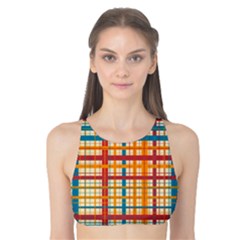 Plaid Pattern Tank Bikini Top by linceazul