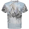 Awesome Running Horses In The Snow Men s Cotton Tee View1