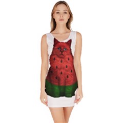 Watermelon Cat Bodycon Dress by Valentinaart