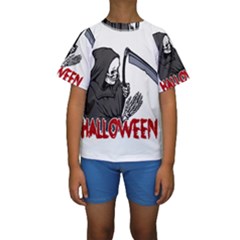 Death - Halloween Kids  Short Sleeve Swimwear by Valentinaart