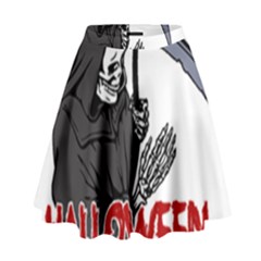 Death - Halloween High Waist Skirt by Valentinaart